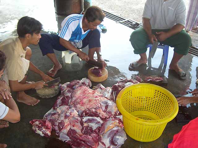 Butchering a bull